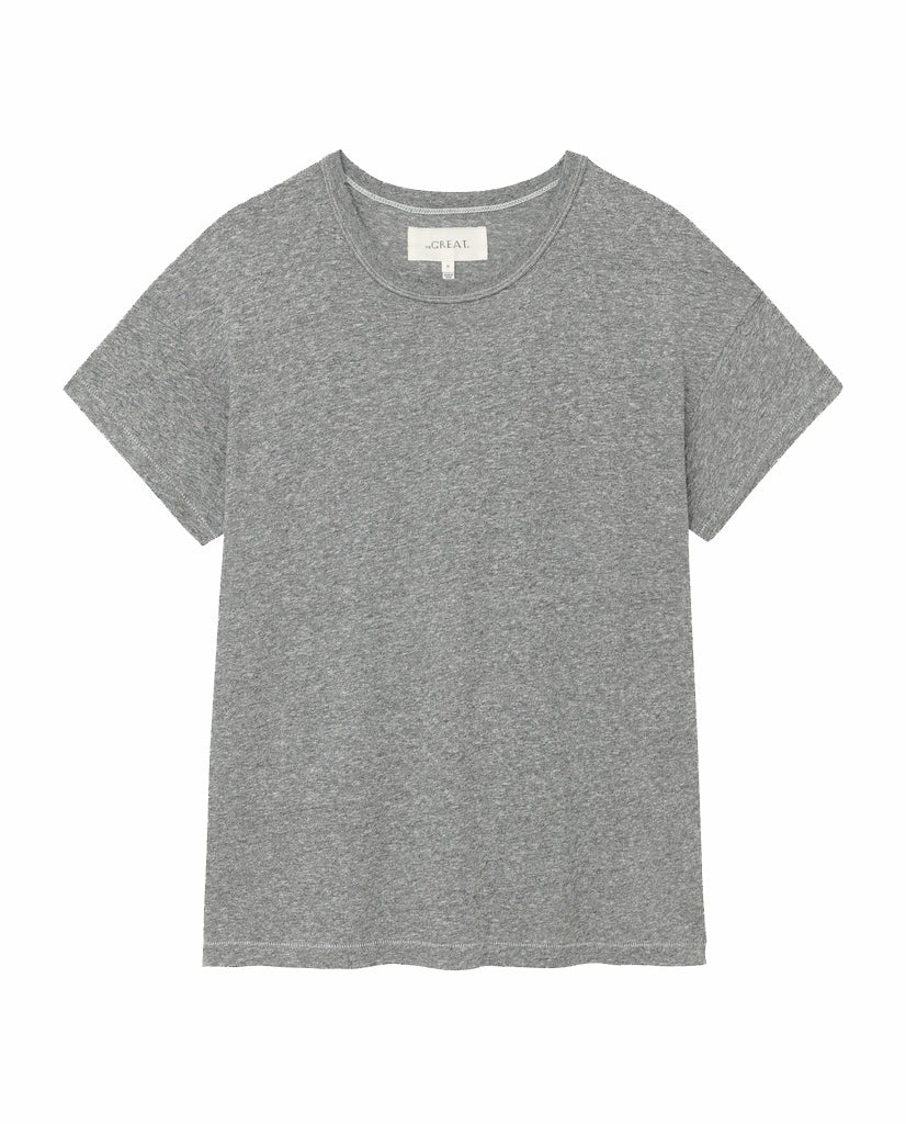 Tees | Women The Great. The Boxy Crew. Heather Grey