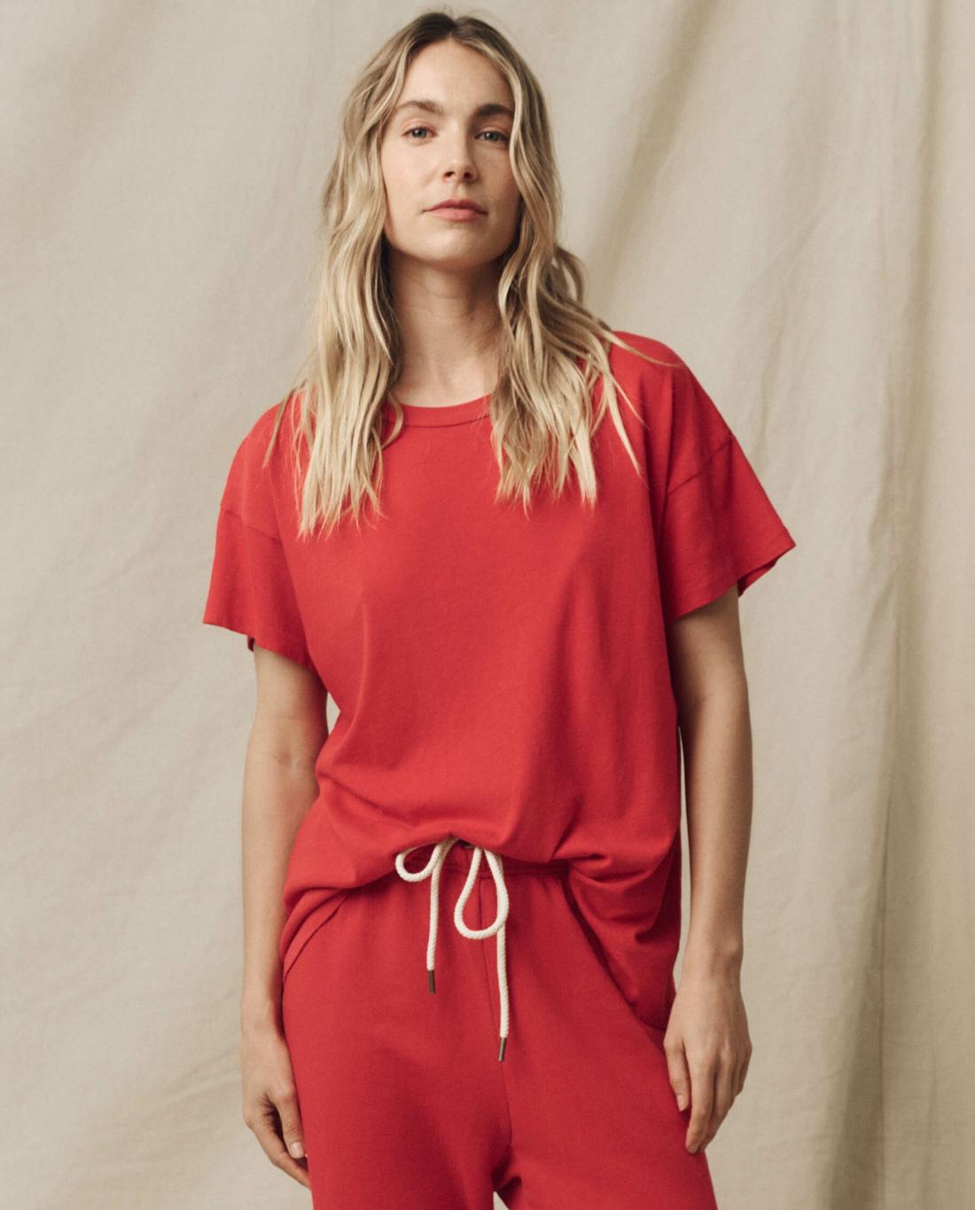 Tees | Women The Great. The Boxy Crew. Solid Campfire