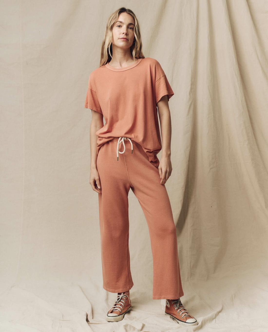 Tees | Women The Great. The Boxy Crew. Solid Sun Dried Orange