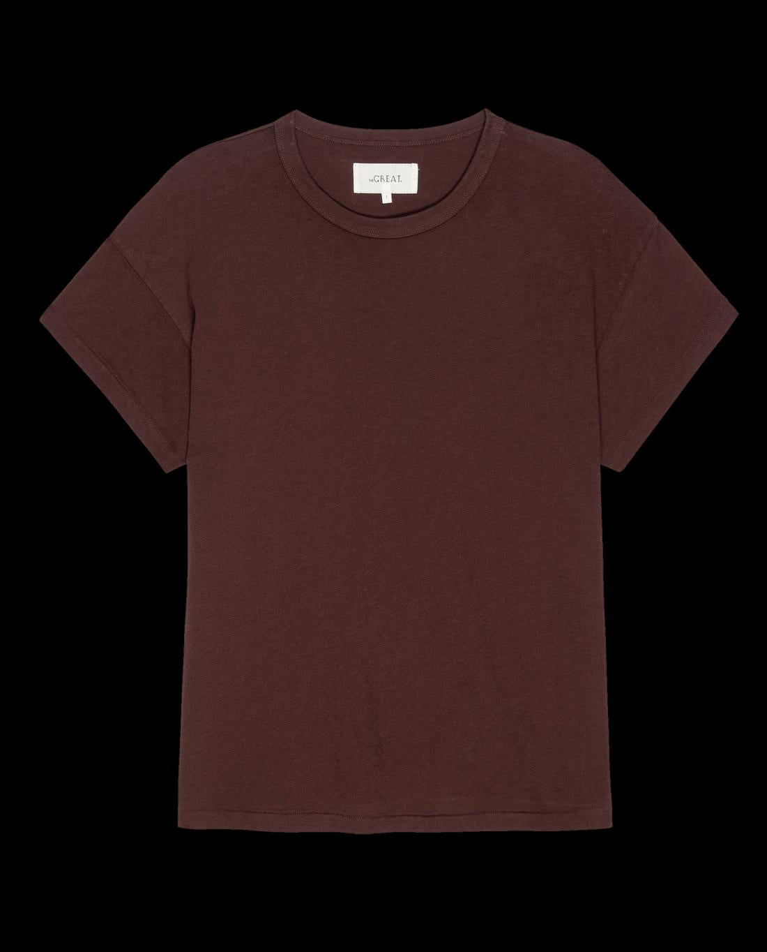 Tees | Women The Great. The Boxy Crew. Solid Toasted Walnut