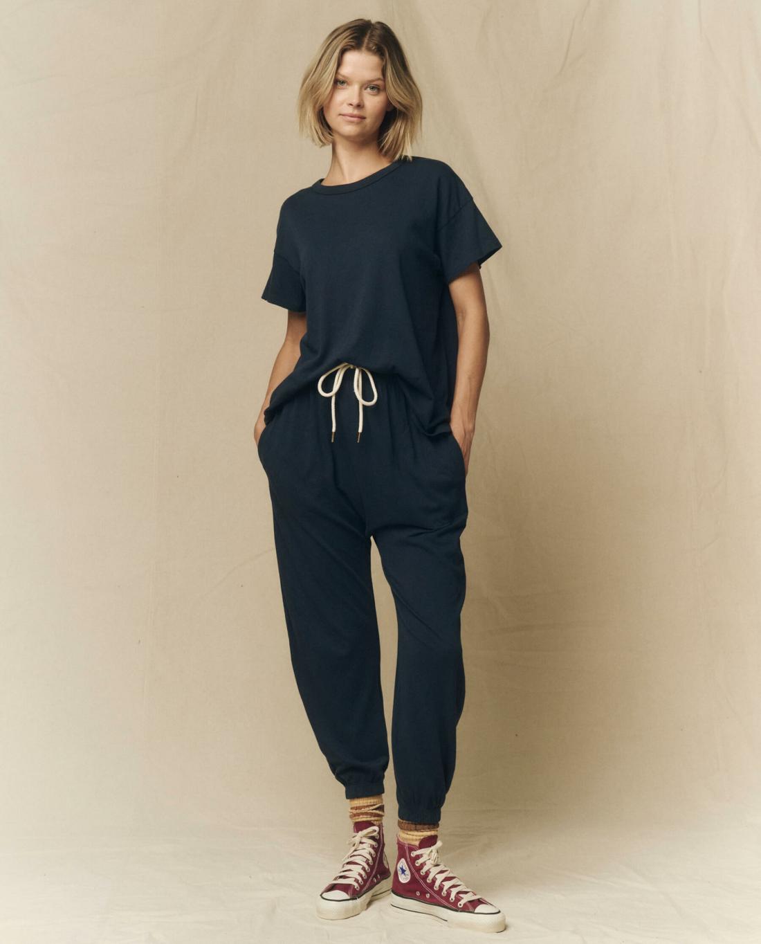 Tees | Women The Great. The Boxy Crew. Solid True Navy