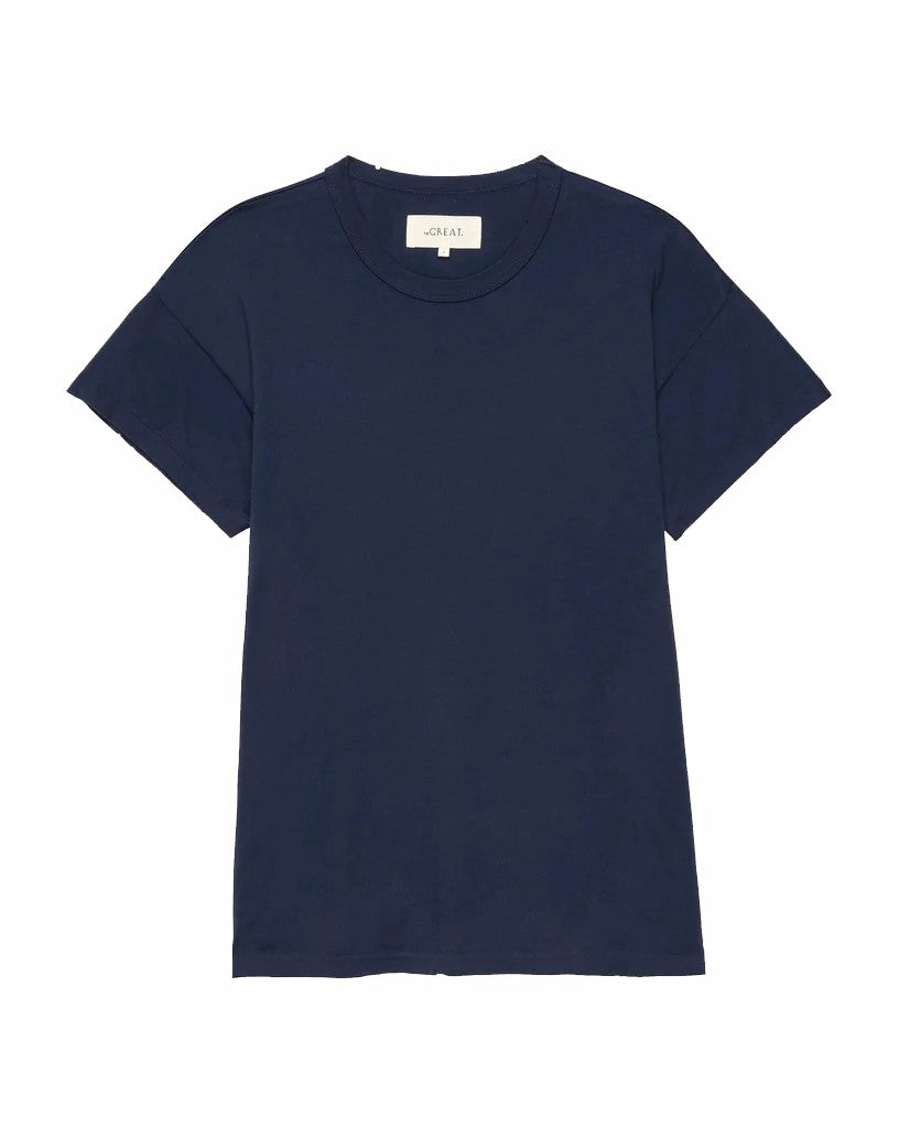 Tees | Women The Great. The Boxy Crew. Solid True Navy