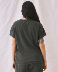Tees | Women The Great. The Boxy Crew. Washed Black