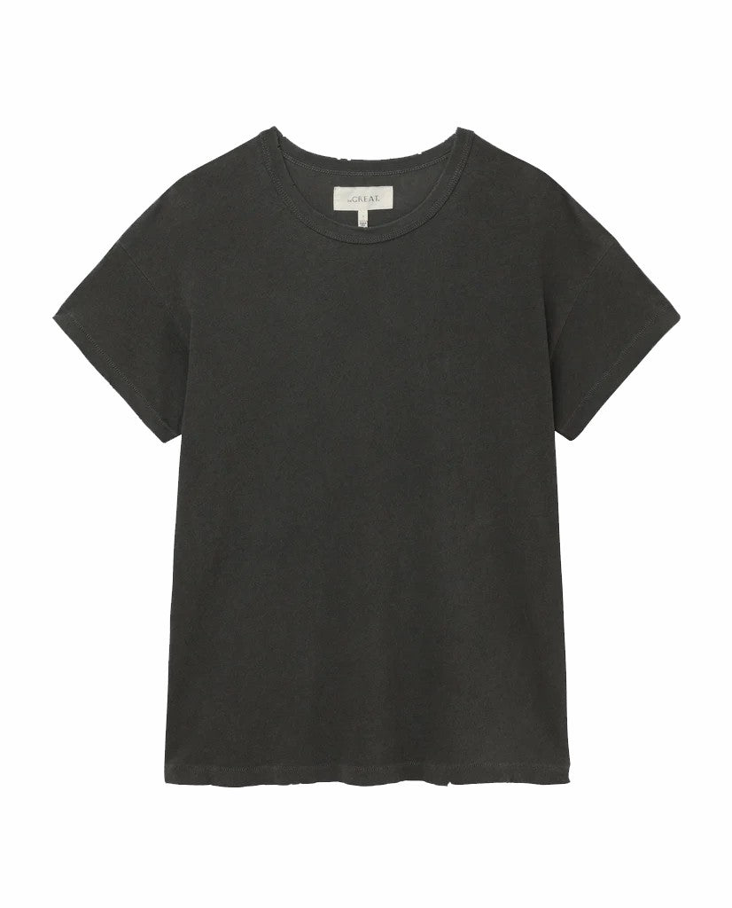 Tees | Women The Great. The Boxy Crew. Washed Black
