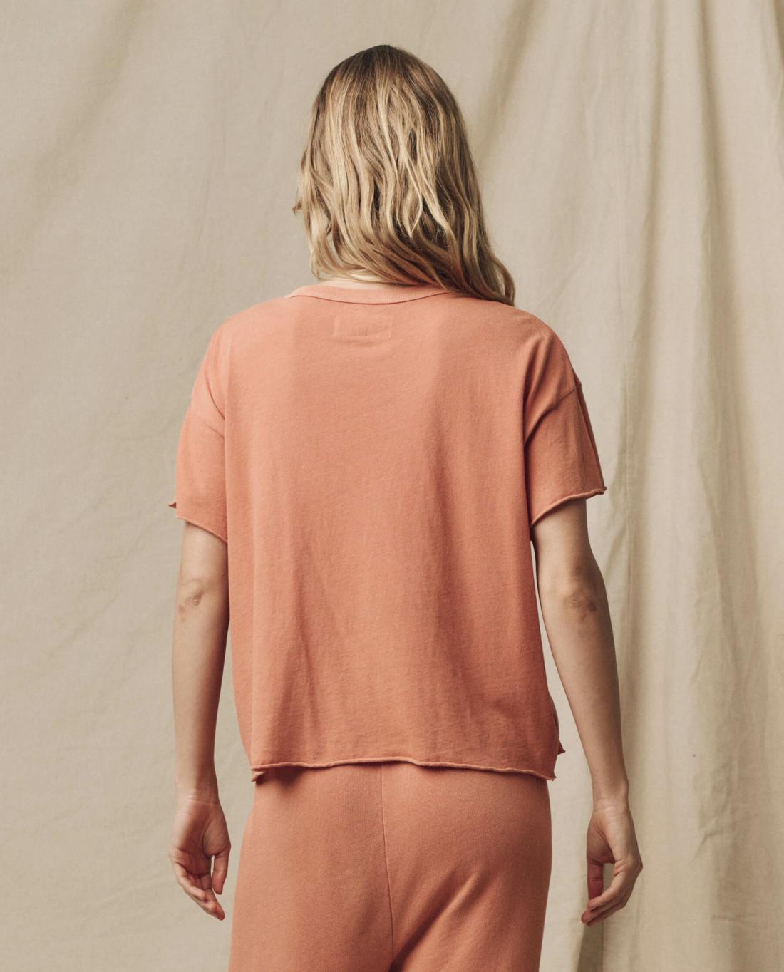 Tees | Women The Great. The Crop Tee. Solid Sun Dried Orange