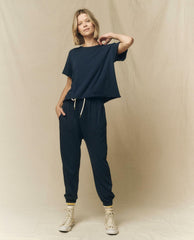 Tees | Women The Great. The Crop Tee. Solid True Navy