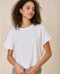 Tees | Women The Great. The Crop Tee. Solid True White