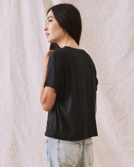 Tees | Women The Great. The Little Recycled Rib Tee. Night