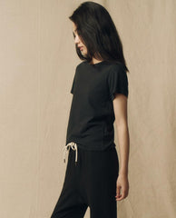 Tees | Women The Great. The Little Tee. Solid Almost Black