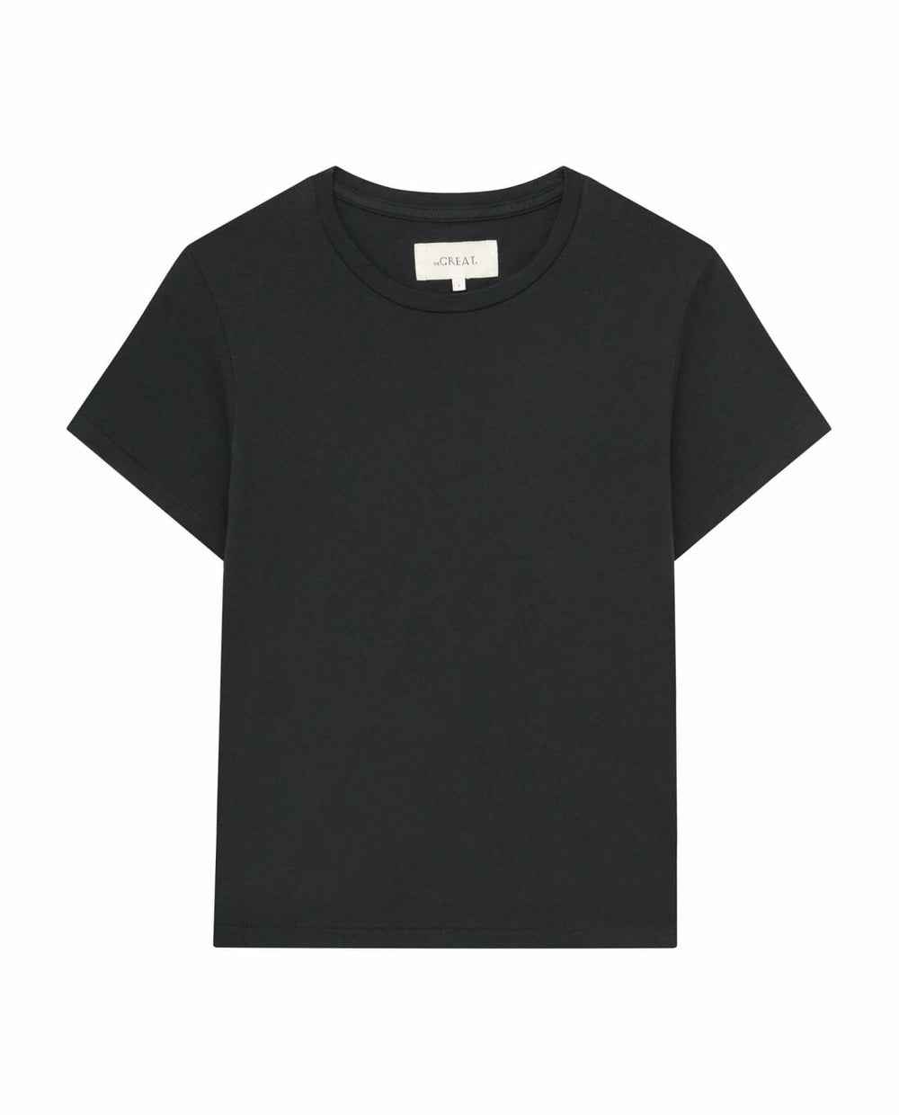 Tees | Women The Great. The Little Tee. Solid Almost Black
