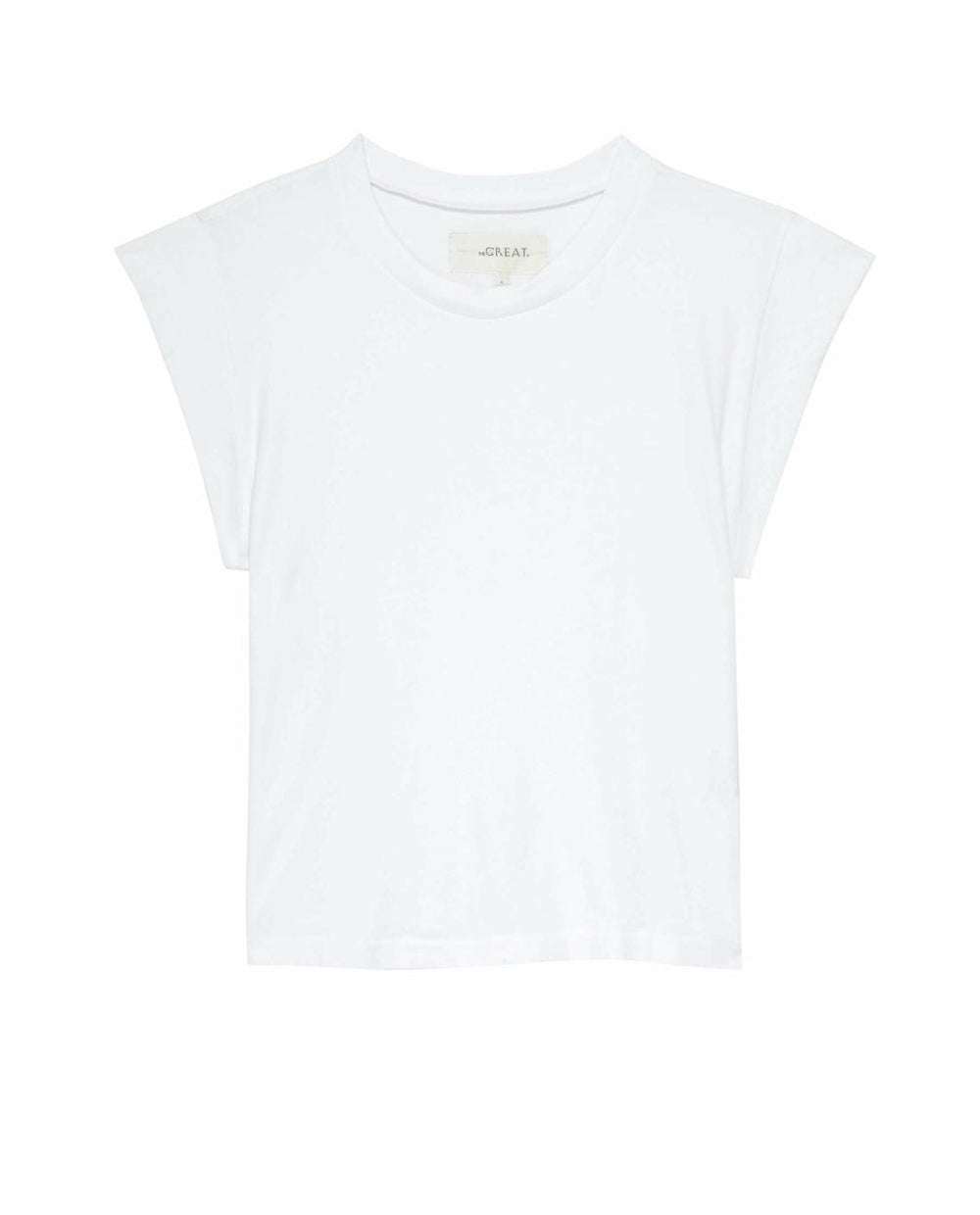 Tees | Women The Great. The Peak Shoulder Tee. True White