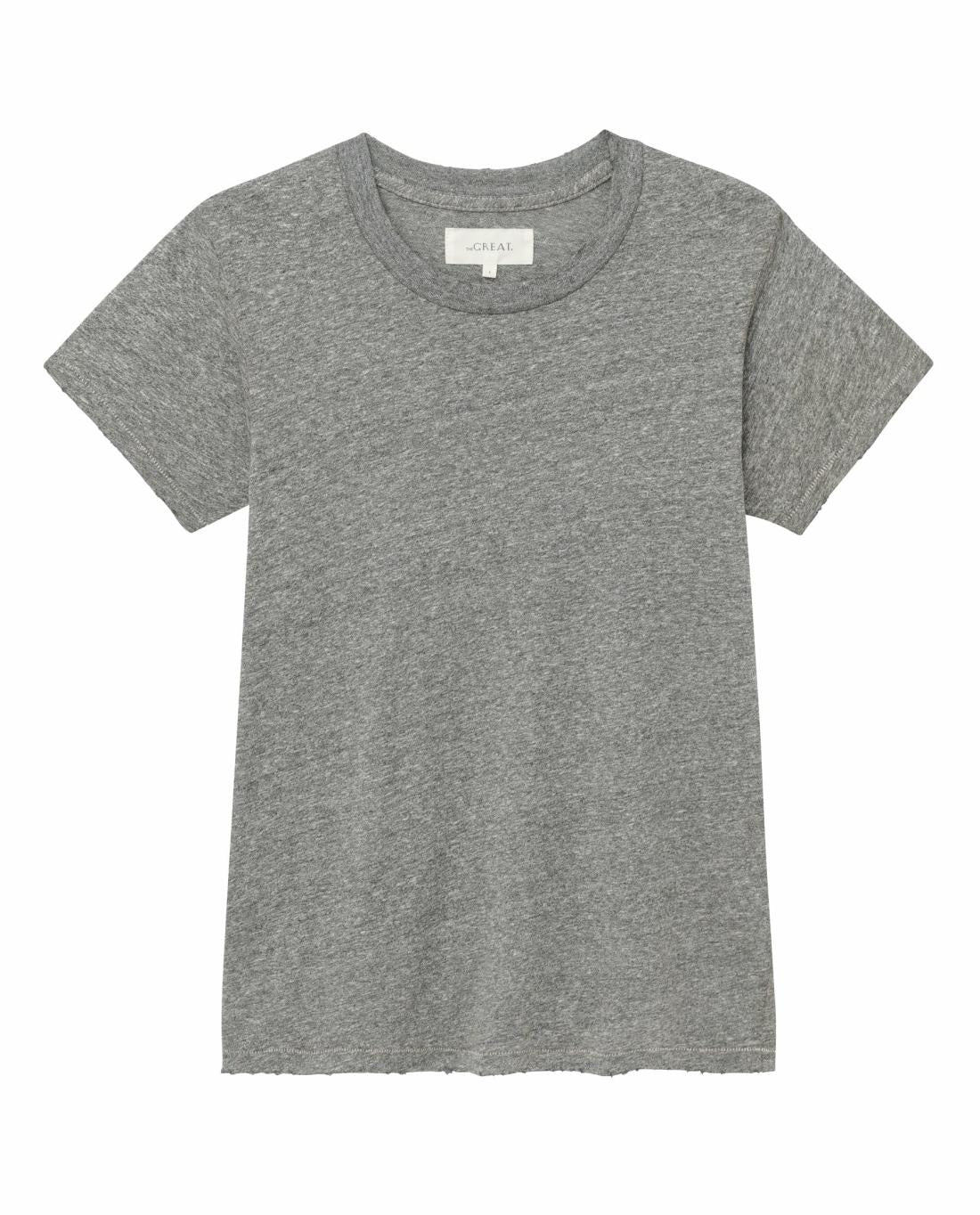 Tees | Women The Great. The Slim Tee. Heather Grey