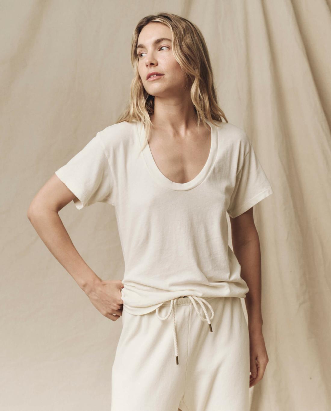 Tees | Women The Great. The Slim U Washed White