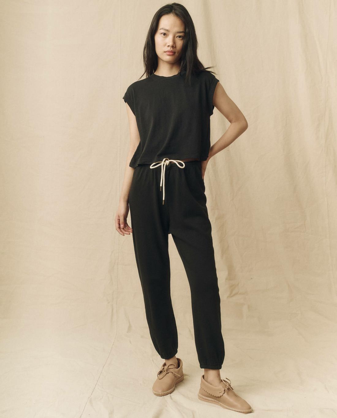 Tees | Women The Great. The Square Tee. Almost Black