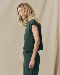 Tees | Women The Great. The Square Tee. Solid Deep Sea Green