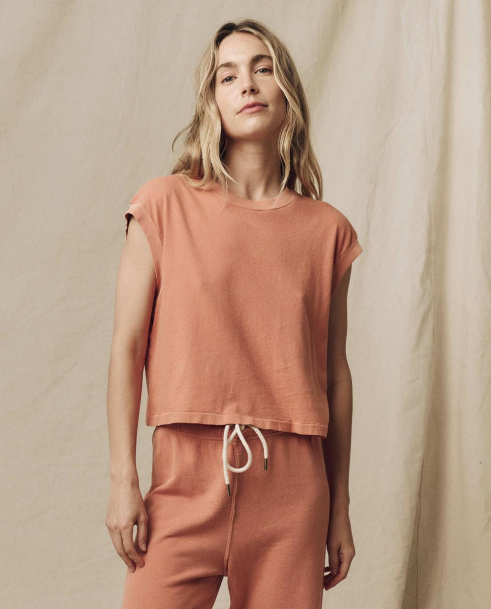 Tees | Women The Great. The Square Tee. Solid Sun Dried Orange