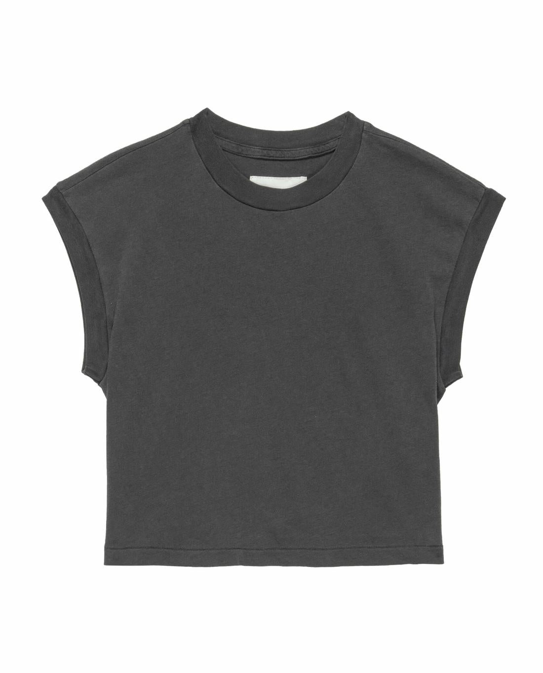 Tees | Women The Great. The Square Tee. Washed Black