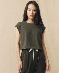 Tees | Women The Great. The Square Tee. Washed Black