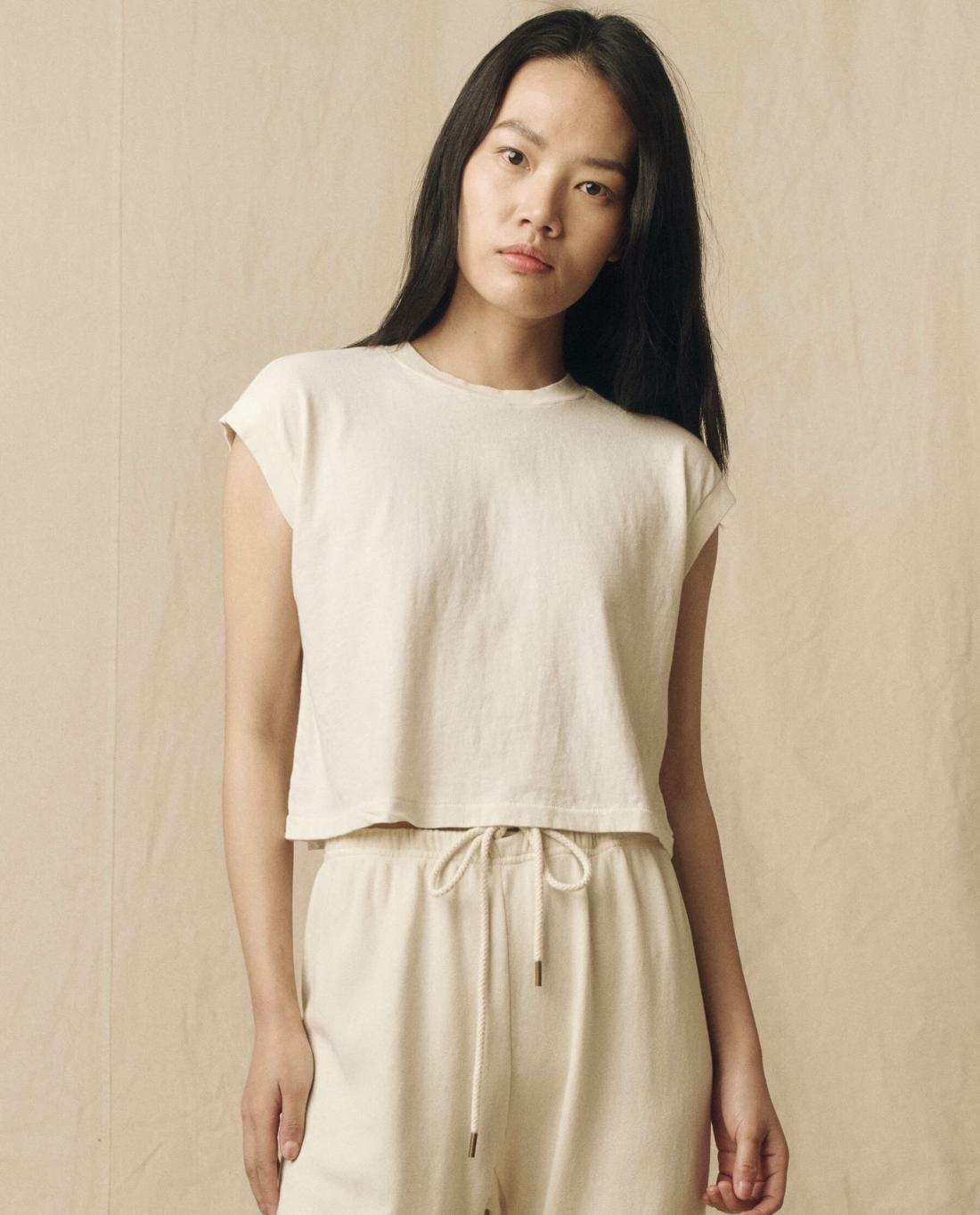 Tees | Women The Great. The Square Tee. Washed White