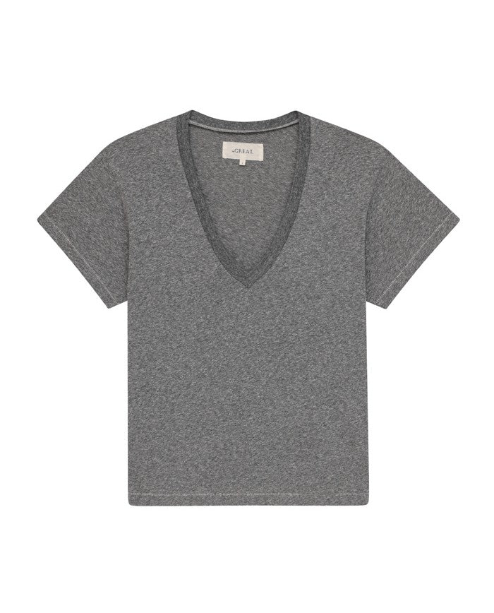 Tees | Women The Great. The V Heather Grey
