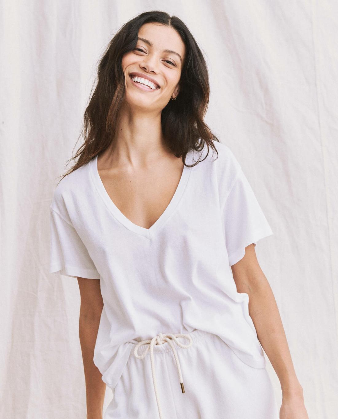 Tees | Women The Great. The V True White