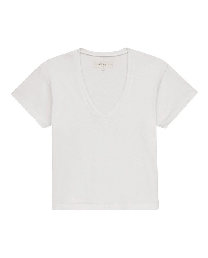 Tees | Women The Great. The V True White