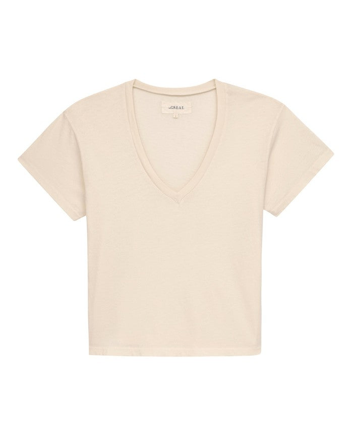 Tees | Women The Great. The V Washed White