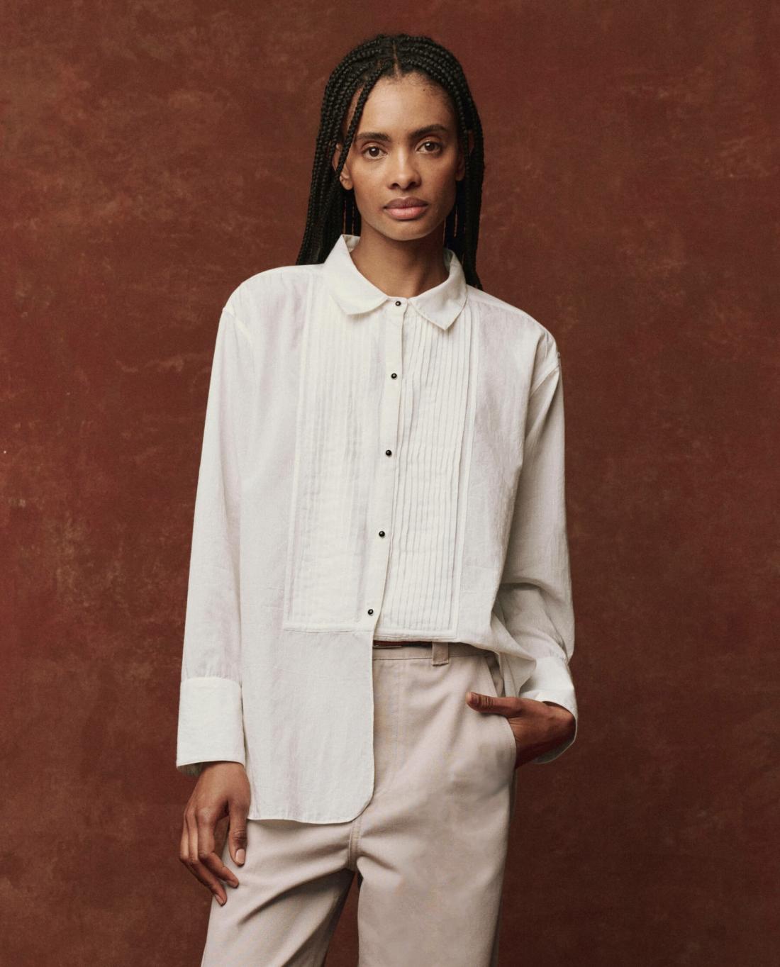 Tops | Women The Great. The Classic Tux Top. White