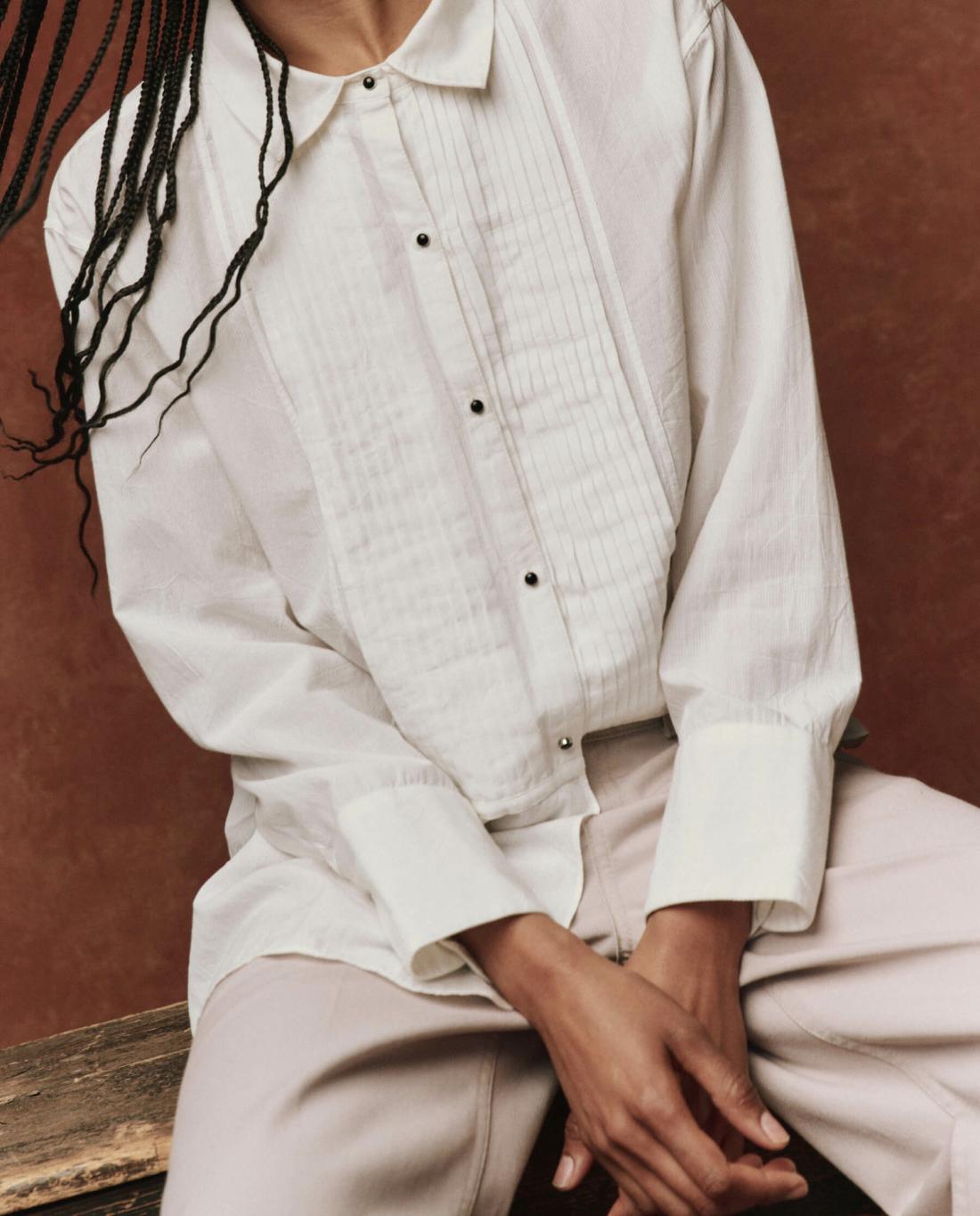 Tops | Women The Great. The Classic Tux Top. White