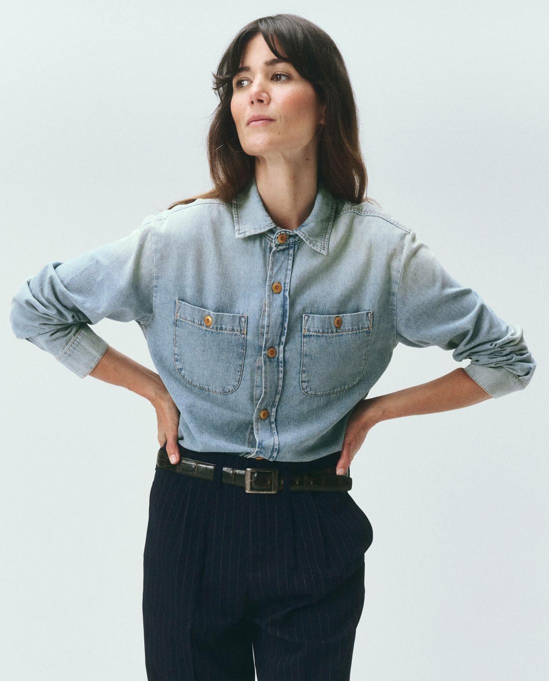 Tops | Women The Great. The Harbor Shirt. Asphalt Wash