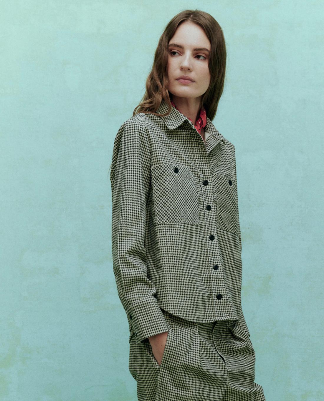 Tops | Women The Great. The Porter Shirt. Vintage Houndstooth