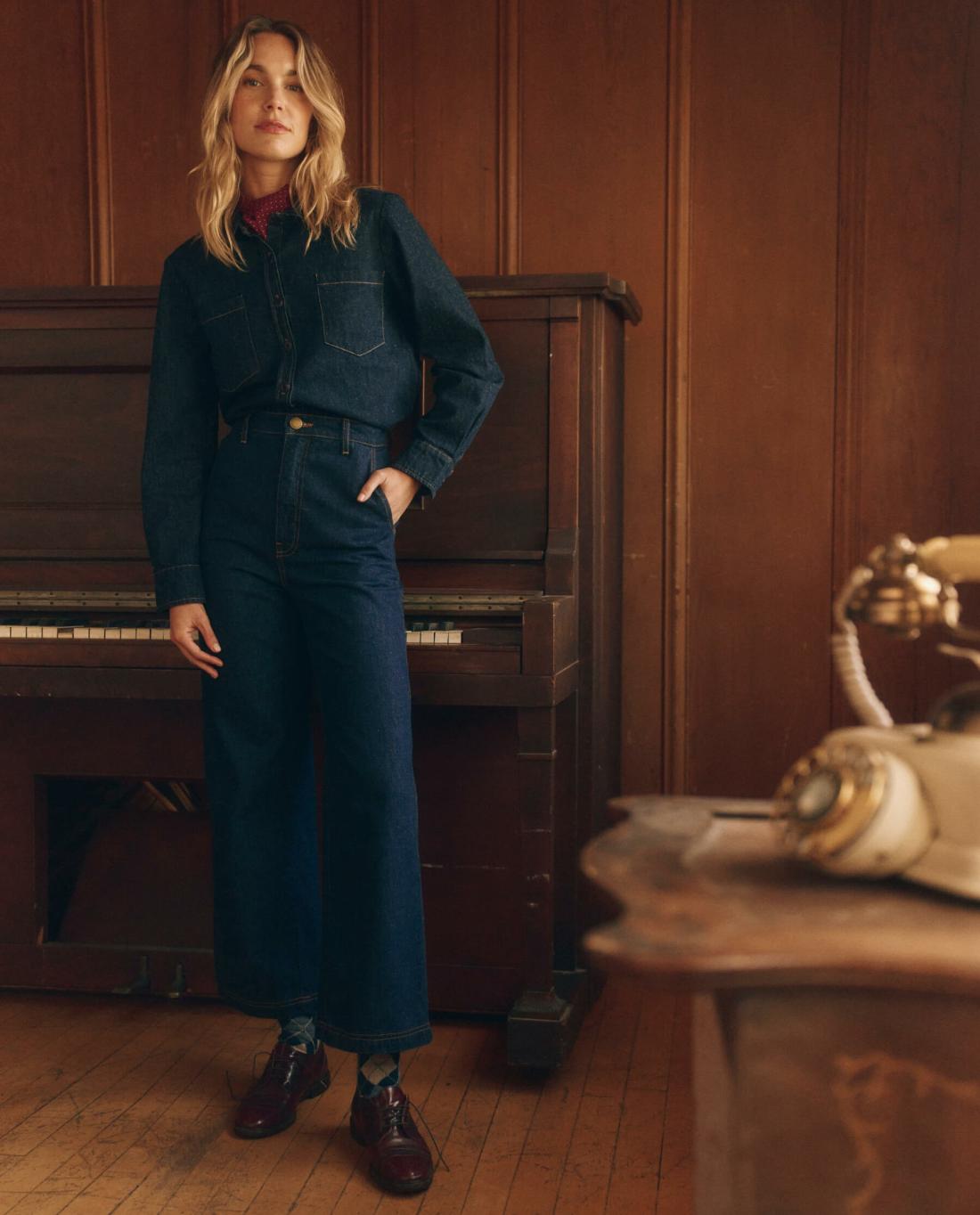 Tops | Women The Great. The Scouting Shirt. Rinse Wash