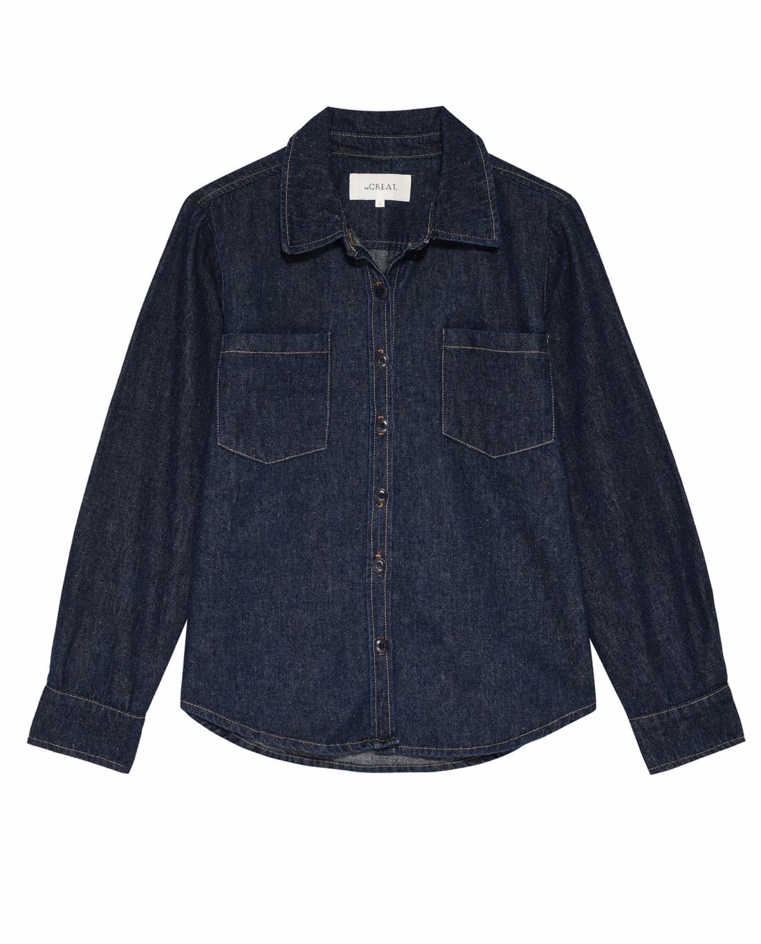 Tops | Women The Great. The Scouting Shirt. Rinse Wash