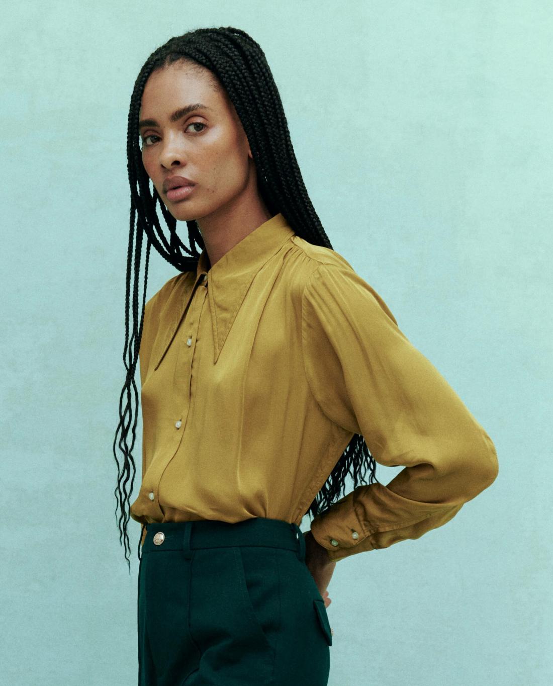 Tops | Women The Great. The Theater Top. Gold Leaf