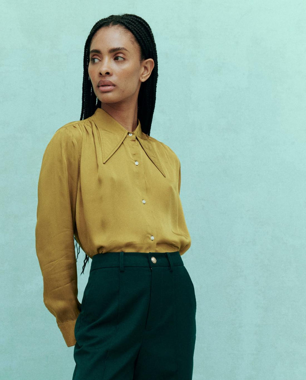 Tops | Women The Great. The Theater Top. Gold Leaf