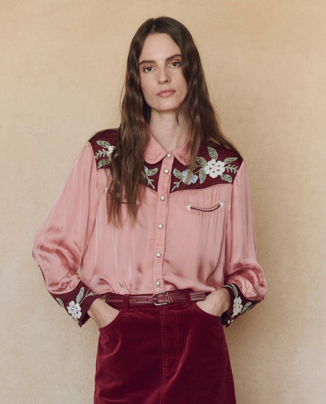 Tops | Women The Great. The Western Heritage Shirt. Dried Rose