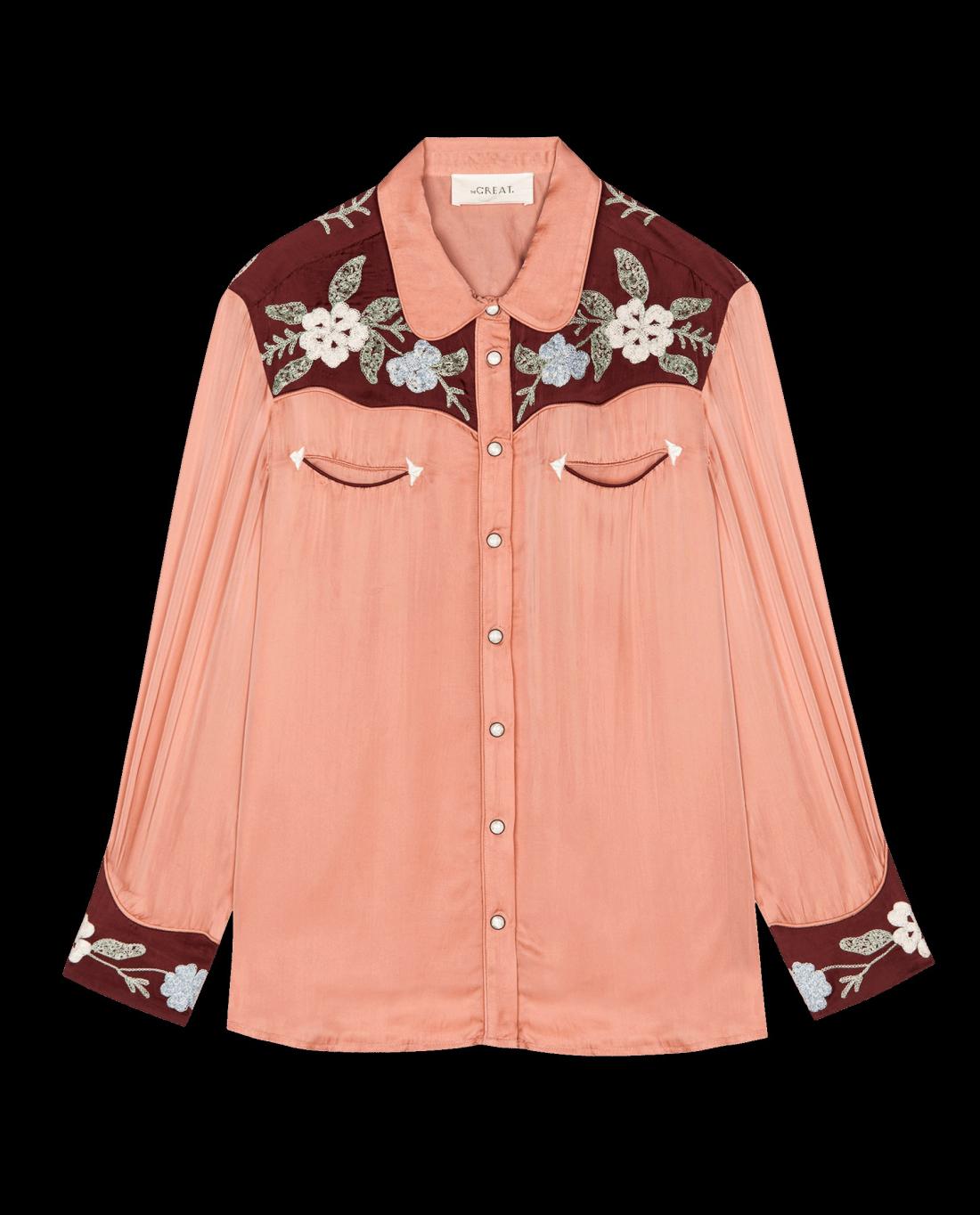 Tops | Women The Great. The Western Heritage Shirt. Dried Rose