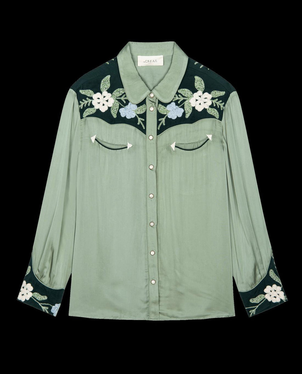 Tops | Women The Great. The Western Heritage Shirt. Dried Sage
