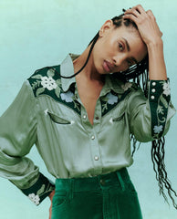 Tops | Women The Great. The Western Heritage Shirt. Dried Sage